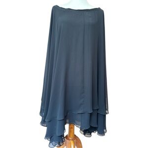 Black  Asymmetrical top flowy  with Tiered Layers